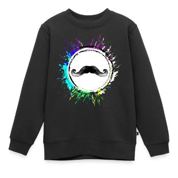 Symbole de la moustache - Sweat Premium enfant bio - noir - Devant - AI Model Kid Female (0cm)