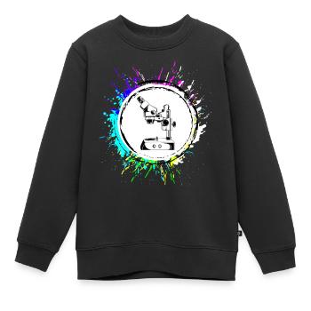 Mikroskop Icon Symbol - Kinder Premium Organic Sweatshirt - Schwarz - Vorne - AI Model Kid Female (0cm)