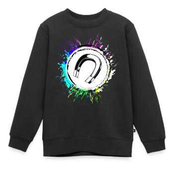 Aimant fer à cheval - Sweat Premium enfant bio - noir - Devant - AI Model Kid Female (0cm)