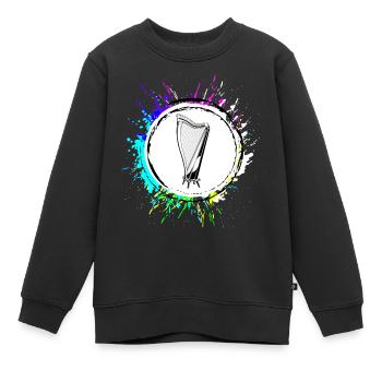 Symbole de la harpe - Sweat Premium enfant bio - noir - Devant - AI Model Kid Female (0cm)