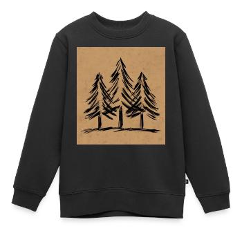 Arbres de pin maigres Forêt de pins cadeau pour la randonnée dans la nature - Sweat Premium enfant bio - noir - Devant - AI Model Kid Female (0cm)