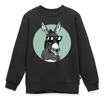 Esel Eselchen Maultier Muli - Kinder Premium Organic Sweatshirt - Schwarz - Vorne - AI Model Kid Female (0cm)