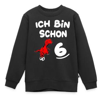 6 Geburtstag Kinder Fussball Kinderfussball - Kinder Premium Organic Sweatshirt - Schwarz - Vorne - AI Model Kid Female (0cm)