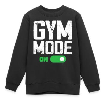 Gym-Modus bei Funny Beast Workout, Men Gym Lifting - Kinder Premium Organic Sweatshirt - Schwarz - Vorne - AI Model Kid Female (0cm)