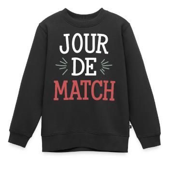 Jour de match - Sweat Premium enfant bio - noir - Devant - AI Model Kid Female (0cm)