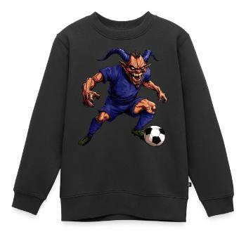 Diable Footballeur - Sweat Premium enfant bio - noir - Devant - AI Model Kid Female (0cm)