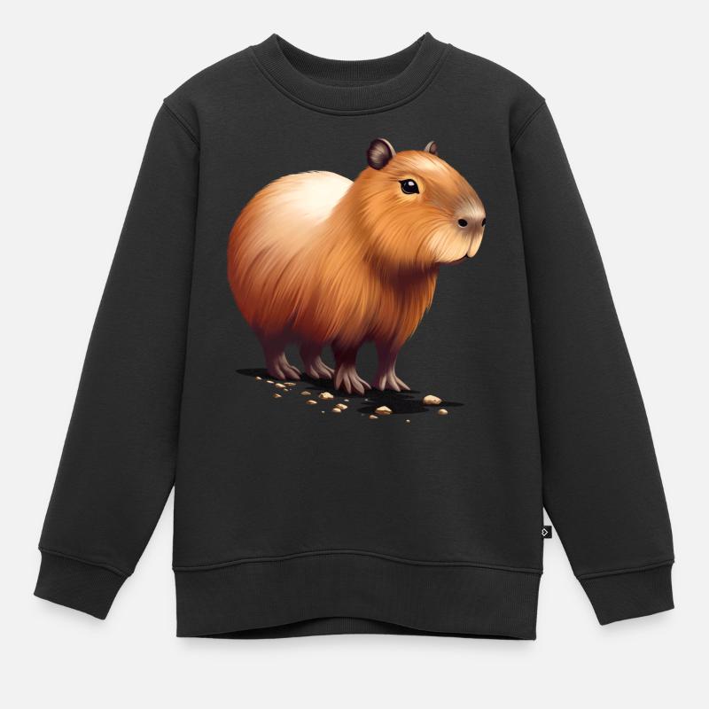 Capybara - Sweat Premium enfant bio - noir