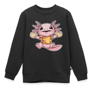 Kawaii Axolotl mit Decke und - Kinder Premium Organic Sweatshirt - Schwarz - Vorne - AI Model Kid Female (0cm)