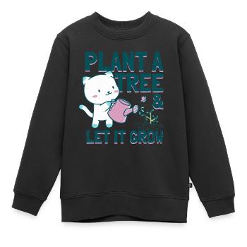 Pflanze einen Baum und lass ihn wachsen - Kinder Premium Organic Sweatshirt - Schwarz - Vorne - AI Model Kid Female (0cm)