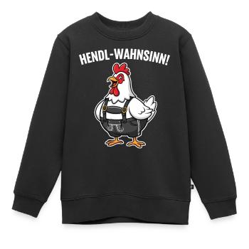 La folie du poulet ! - Sweat Premium enfant bio - noir - Devant - AI Model Kid Female (0cm)