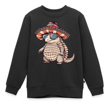 Gürteltier Lustig Sombrero - Kinder Premium Organic Sweatshirt - Schwarz - Vorne - AI Model Kid Female (0cm)