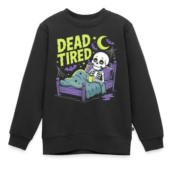 Morgenmuffel Ausschlafen Müde Erholung - Kinder Premium Organic Sweatshirt - Schwarz - Vorne - AI Model Kid Female (0cm)