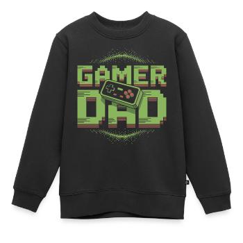 Gamer Dad Pixel Art Design - Kinder Premium Organic Sweatshirt - Schwarz - Vorne - AI Model Kid Female (0cm)