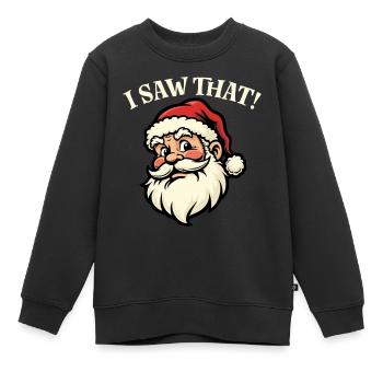 Ich habe das gesehen - den Weihnachtsmann - Kinder Premium Organic Sweatshirt - Schwarz - Vorne - AI Model Kid Female (0cm)