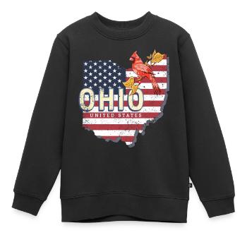 Ohio United States Vintage USA Souvenir - Kids Premium Organic Sweatshirt - black - Front - AI Model Kid Female (0cm)