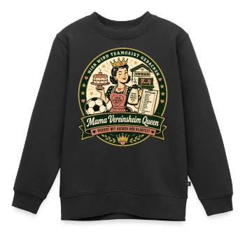 Mama Vereinsheim Queen - Kinder Premium Organic Sweatshirt - Schwarz - Vorne - AI Model Kid Female (0cm)