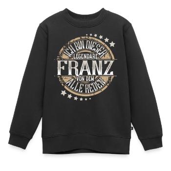 Franz - Kinder Premium Organic Sweatshirt - Schwarz - Vorne - AI Model Kid Female (0cm)