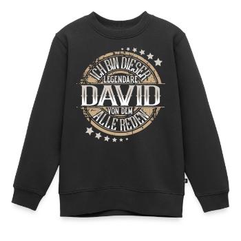 David - Kinder Premium Organic Sweatshirt - Schwarz - Vorne - AI Model Kid Female (0cm)