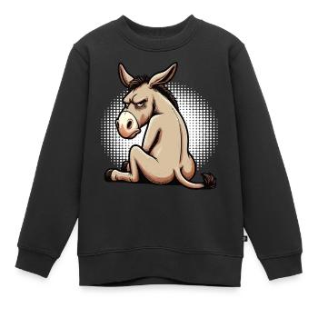 Esel Eselchen Eselhalter Muli Langohresel Muli - Kinder Premium Organic Sweatshirt - Schwarz - Vorne - AI Model Kid Female (0cm)