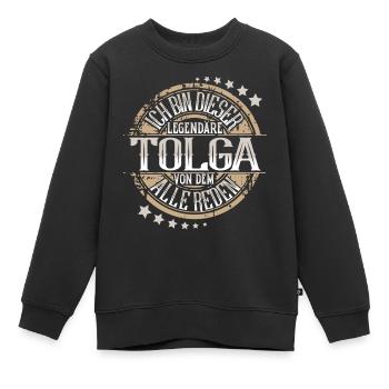 Tolga - Kinder Premium Organic Sweatshirt - Schwarz - Vorne - AI Model Kid Female (0cm)
