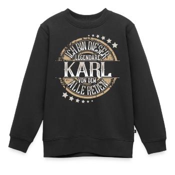 Karl - Kinder Premium Organic Sweatshirt - Schwarz - Vorne - AI Model Kid Female (0cm)