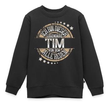 Tim - Kinder Premium Organic Sweatshirt - Schwarz - Vorne - AI Model Kid Female (0cm)
