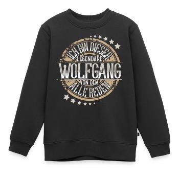 Wolfgang - Kinder Premium Organic Sweatshirt - Schwarz - Vorne - AI Model Kid Female (0cm)