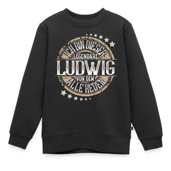 Ludwig - Kinder Premium Organic Sweatshirt - Schwarz - Vorne - AI Model Kid Female (0cm)