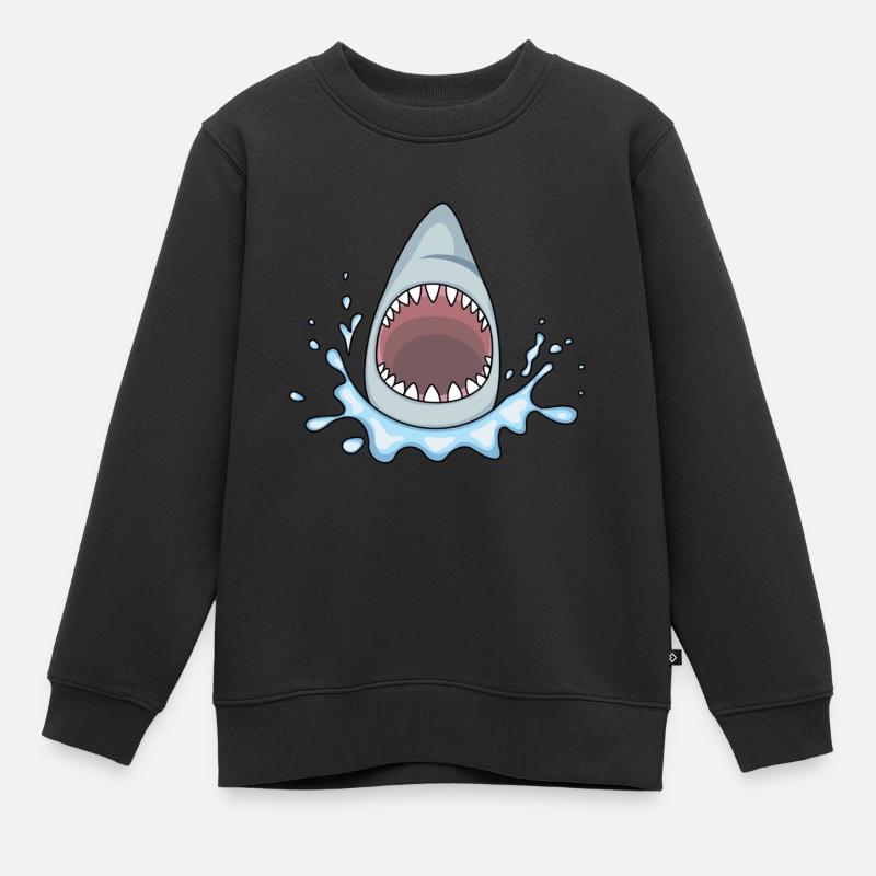 DENTS DE POISSON DE REQUIN - Sweat Premium enfant bio - noir
