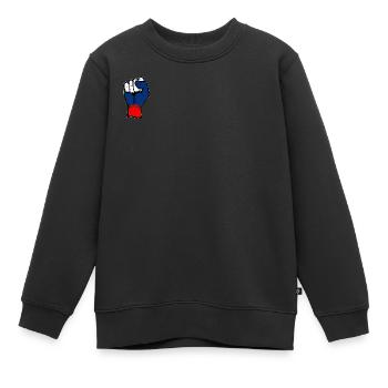 Poing de drapeau de la Russie utilisé - Sweat Premium enfant bio - noir - Devant - AI Model Kid Female (0cm)