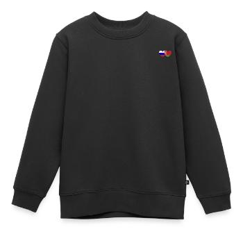 Russie Biélorussie Drapeau Cœur - Sweat Premium enfant bio - noir - Devant - AI Model Kid Female (0cm)