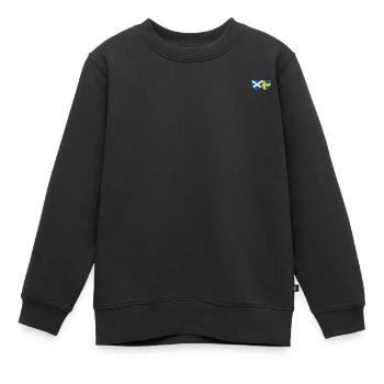 Ecosse Suède Drapeau Large Coeur - Sweat Premium enfant bio - noir - Devant - AI Model Kid Female (0cm)