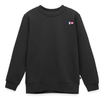 France Autriche Drapeau Cœur - Sweat Premium enfant bio - noir - Devant - AI Model Kid Female (0cm)