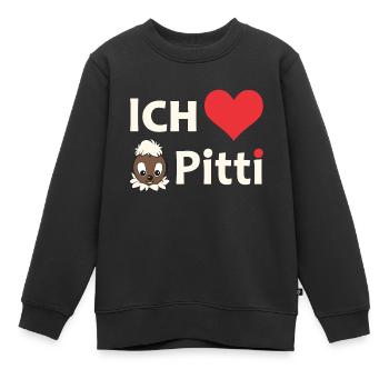 Pittiplatsch Ich liebe Pitti auf dunkel - Kinder Premium Organic Sweatshirt - Schwarz - Vorne - AI Model Kid Female (0cm)