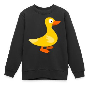 Canard creusé - Sweat Premium enfant bio - noir - Devant - AI Model Kid Female (0cm)