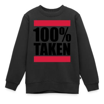 balken 100 pour cent taken pardon amour amour p - Sweat Premium enfant bio - noir - Devant - AI Model Kid Female (0cm)
