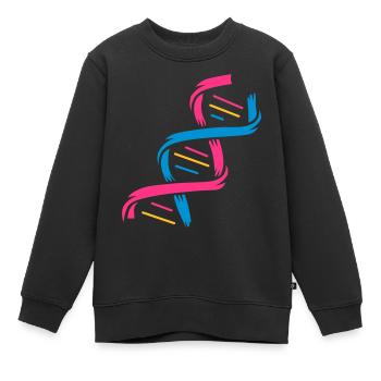The structure of a DNA molecule - Kids Premium Organic Sweatshirt - black - Front - AI Model Kid Female (0cm)