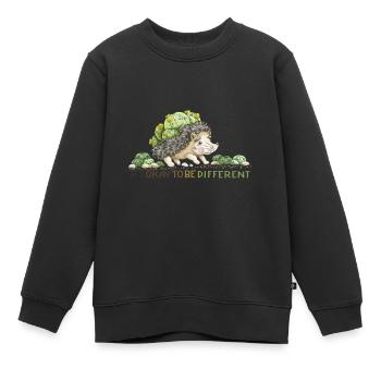 Sois différent - Sweat Premium enfant bio - noir - Devant - AI Model Kid Female (0cm)