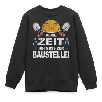 Baustelle Hausbau Arbeiten Bauen Bau Renovieren - Kinder Premium Organic Sweatshirt - Schwarz - Vorne - AI Model Kid Female (0cm)