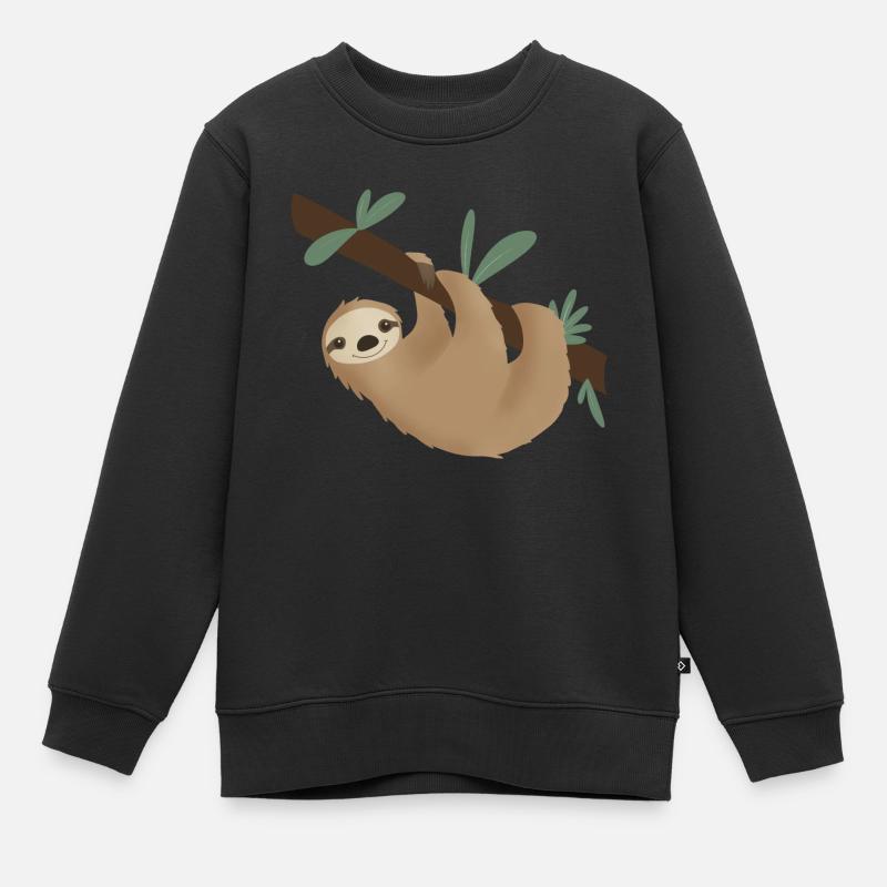Faultier Lilly - Kinder Premium Organic Sweatshirt - Schwarz