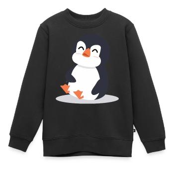 pingouin - Sweat Premium enfant bio - noir - Devant - AI Model Kid Female (0cm)