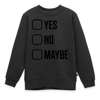 ja nein vielleicht - Kinder Premium Organic Sweatshirt - Schwarz - Vorne - AI Model Kid Female (0cm)