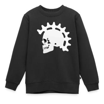 Vélo, vélo de course, VTT, hommes, crâne, cadeau - Sweat Premium enfant bio - noir - Devant - AI Model Kid Female (0cm)