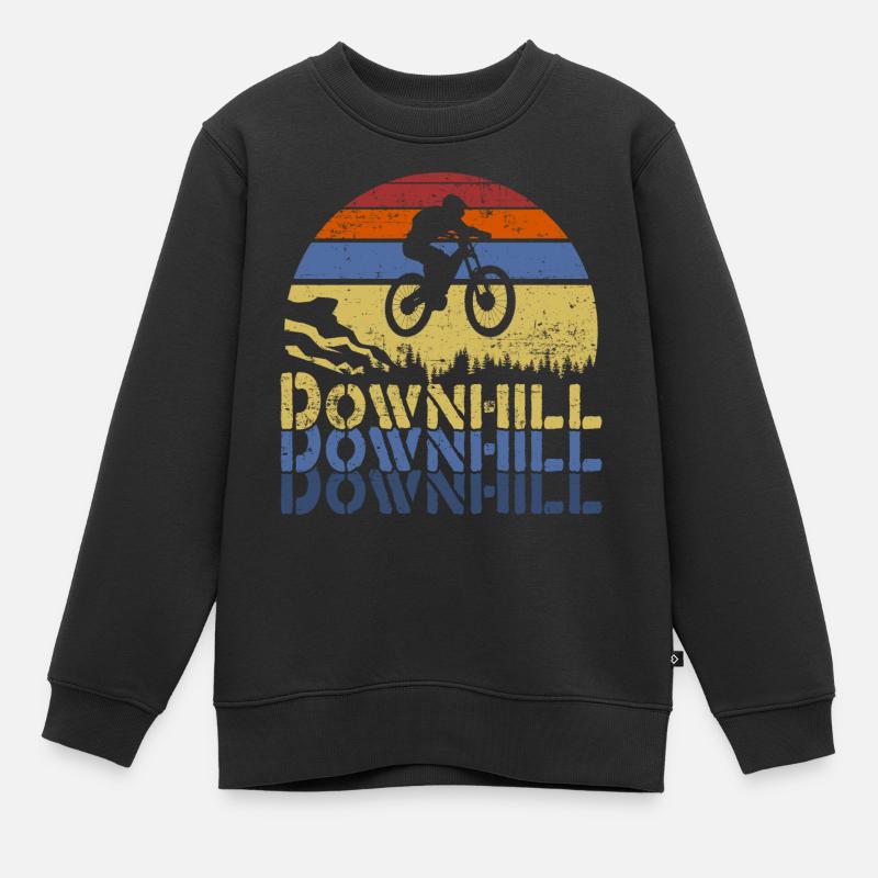 Downhill MTB Mountainbiker Geschenk - Kinder Premium Organic Sweatshirt - Schwarz