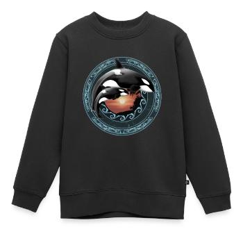 Orca Killerwal - Kinder Premium Organic Sweatshirt - Schwarz - Vorne - AI Model Kid Female (0cm)