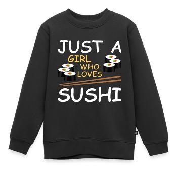 Sushi - Sweat Premium enfant bio - noir - Devant - AI Model Kid Female (0cm)