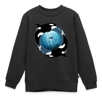 Orca Killerwale - Kinder Premium Organic Sweatshirt - Schwarz - Vorne - AI Model Kid Female (0cm)