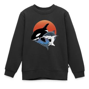 Orque - Sweat Premium enfant bio - noir - Devant - AI Model Kid Female (0cm)