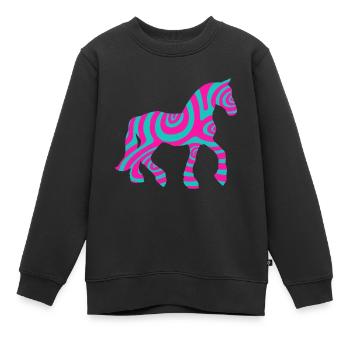 Pferd Pferde Reiten Reitsport Pony Western Shirt - Kinder Premium Organic Sweatshirt - Schwarz - Vorne - AI Model Kid Female (0cm)