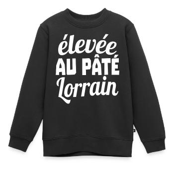 élevée au pâté lorrain - Sweat Premium enfant bio - noir - Devant - AI Model Kid Female (0cm)